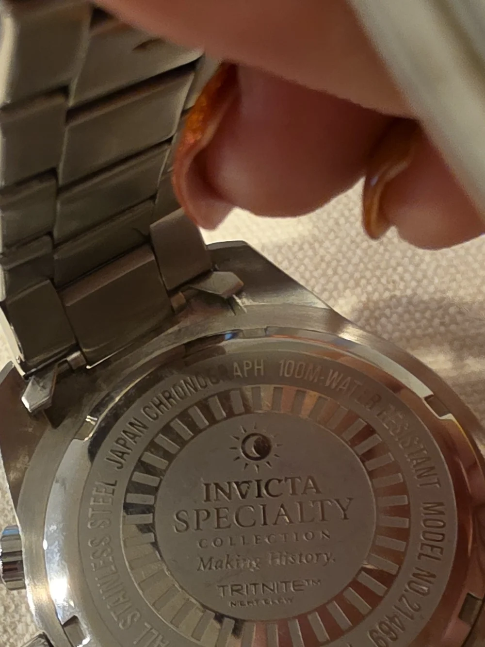 Invicta Silver Stainless Steel Specialty Collection Watch Caseback
